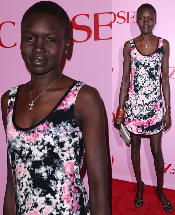 Alek Wek at a private VIP event to unveil 'Zac Posen for Target' collection in New York City on April 15, 2010