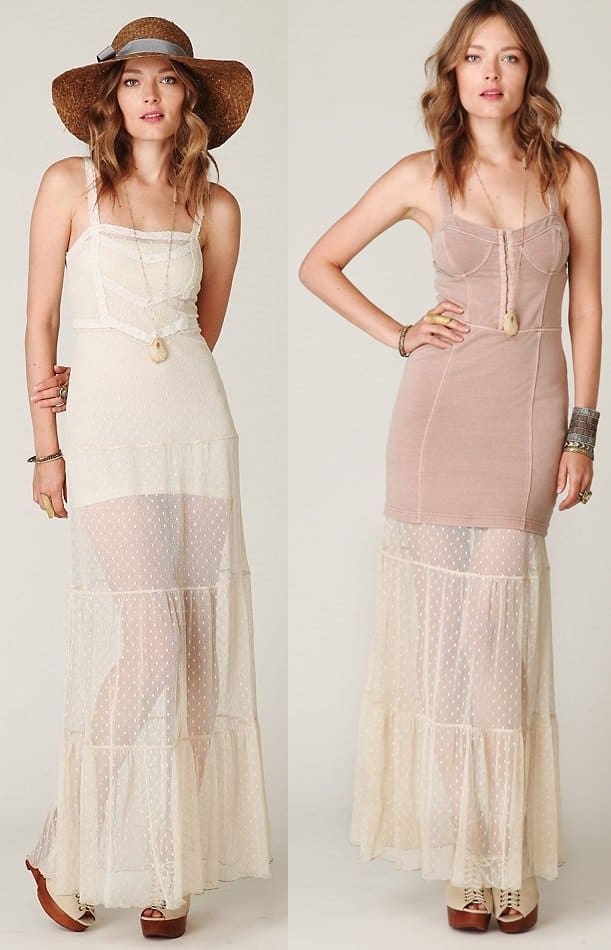 Free People Pointed Maxi Slip Dress