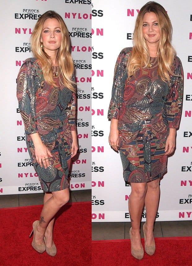 Drew Barrymore at the Nylon + Express August Denim Issue Party held at The London Hotel in West Hollywood on August 10, 2010