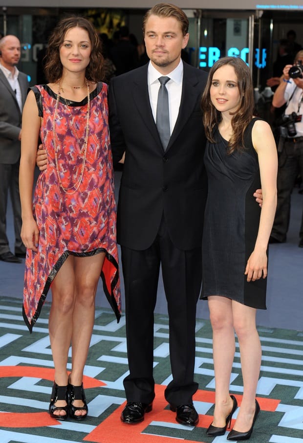 Marion Cotillard, Leonardo DiCaprio and Ellen Page at the UK premiere of 'Inception' at the Odeon Cinemaon in London on July 8, 2010
