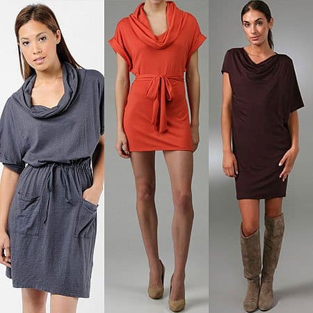 Cowl neck dresses are a comfortable and chic option for lounging, pair them with thigh-high boots for a relaxed look or add a belt for shape, making it a great alternative to traditional shirts and jeans