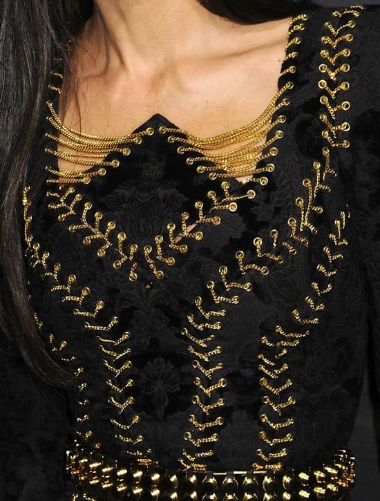 Demi Moore's dress is from the Balmain Fall 2010 RTW Collection