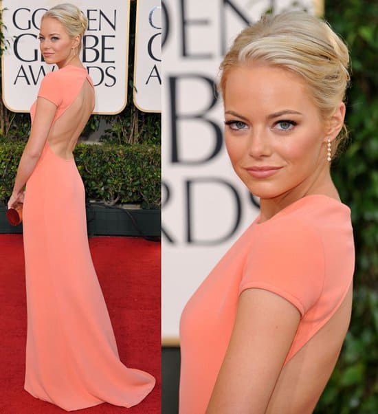 Emma Stone in Calvin Klein at the 68th Annual Golden Globe Awards
