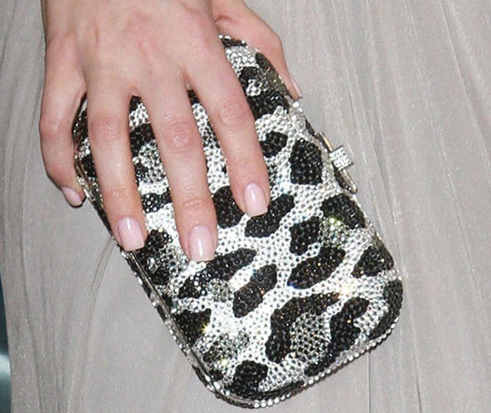 Khloe Kardashian toted Judith Leiber's leopard-spot minaudière clutch