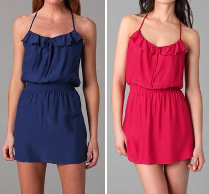 Parker Solid Cami Dress in Navy and Pink