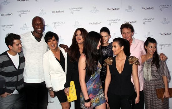 Rob Kardashian, Kris Jenner, Khloe Kardashian, Kylie Jenner, Kendall Jenner, Kim Kardashian, Bruce Jenner, Kourtney Kardashian, and Lamar Odom launch their new fragrance "Unbreakable"