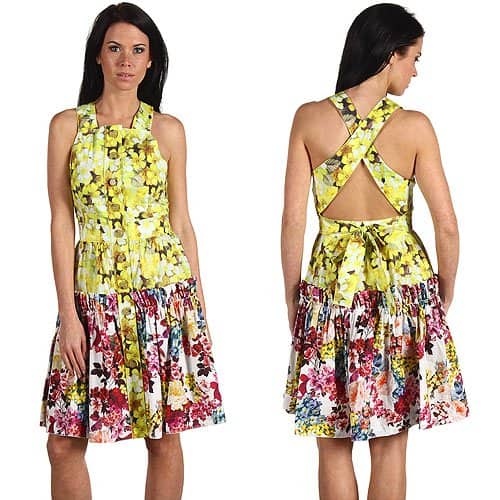 D&G dropped skirt button down floral dress