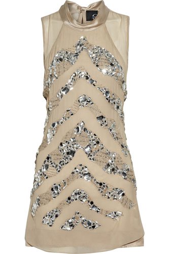 Just Cavalli jewel-embellished silk chiffon dress