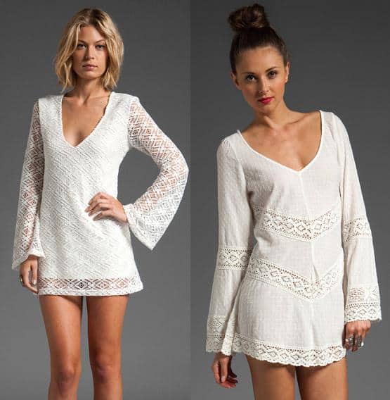 Blu Moon Sexy Lace V Neck Dress and Free People Crochet Embellished Tunic