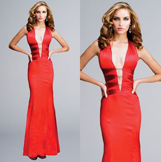 La Femme Sexy Plunging Gown