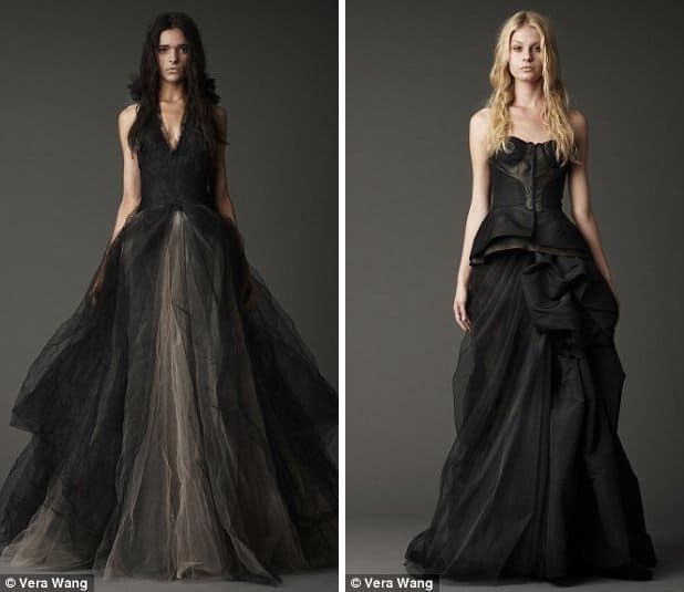Vera Wang S Black Wedding Dresses With Tinges Of Nude