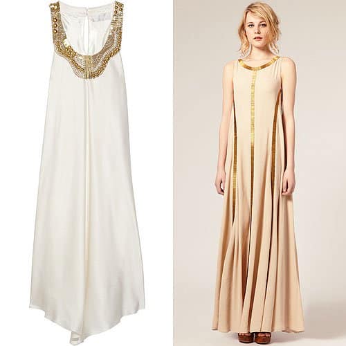 Pixie Lott Wears Gold and White Jasper Garvida 'Athena' Dress