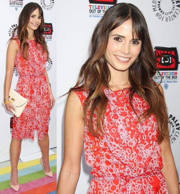 Jordana Brewster flaunts her hot legs in a bubble print dress at Warner Brothers presents 'Television: Out of the Box'