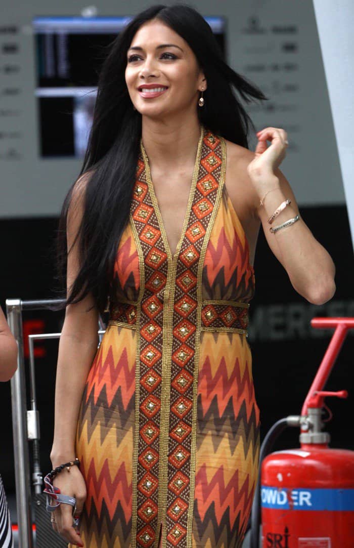 Nicole Scherzinger attends the Formula One Malaysia Grand Prix at the Sepang Circuit in Kuala Lumpur, Malaysia on March 25, 2012