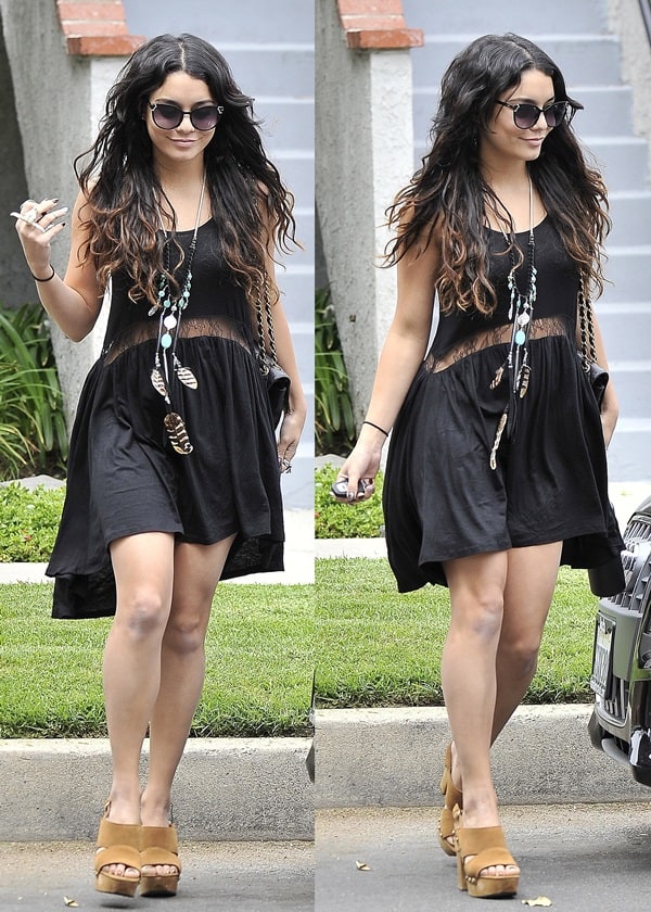 Vanessa Hudgens is all smiles as she leaves a friend's house in Studio City on May 3, 2013