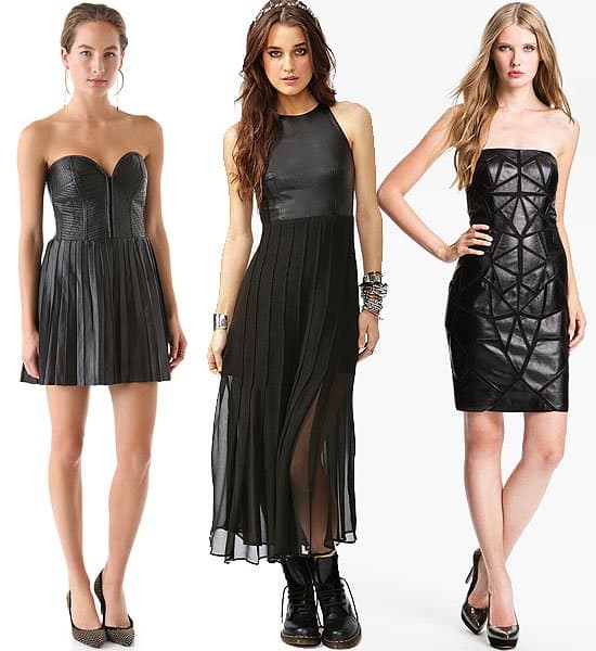 Black leather dresses
