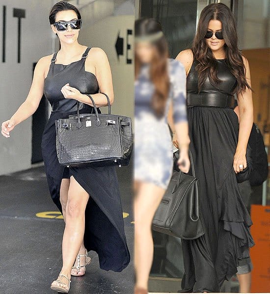 Kim Kardashian goes to a nail salon in Beverly Hills, California on September 25, 2012; Khloe Kardashian leaves the Biltmore Hotel in Miami, Florida on October 1, 2012