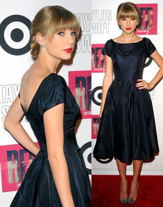Taylor Swift attends the Target and Taylow Swift 'RED' Deluxe Edition CD release in New York on October 22, 2012