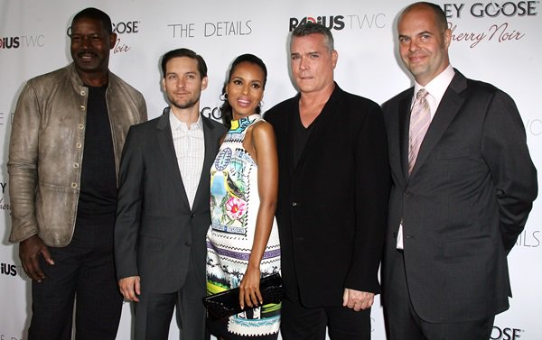 Dennis Haysbert, Toby Maguire, Kerry Washington, Ray Liotta, and Jacob Aaron Estes attend the Hollywood premiere of 'The Details'