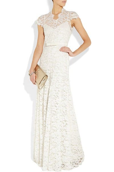 Temperley London floral and lace silk gown