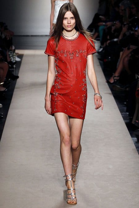 Isabel Marant Red Studded Leather Spring 2013 Dress