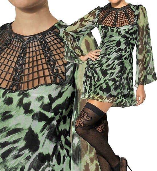 Francesco Scognamiglio leopard printed silk chiffon dress