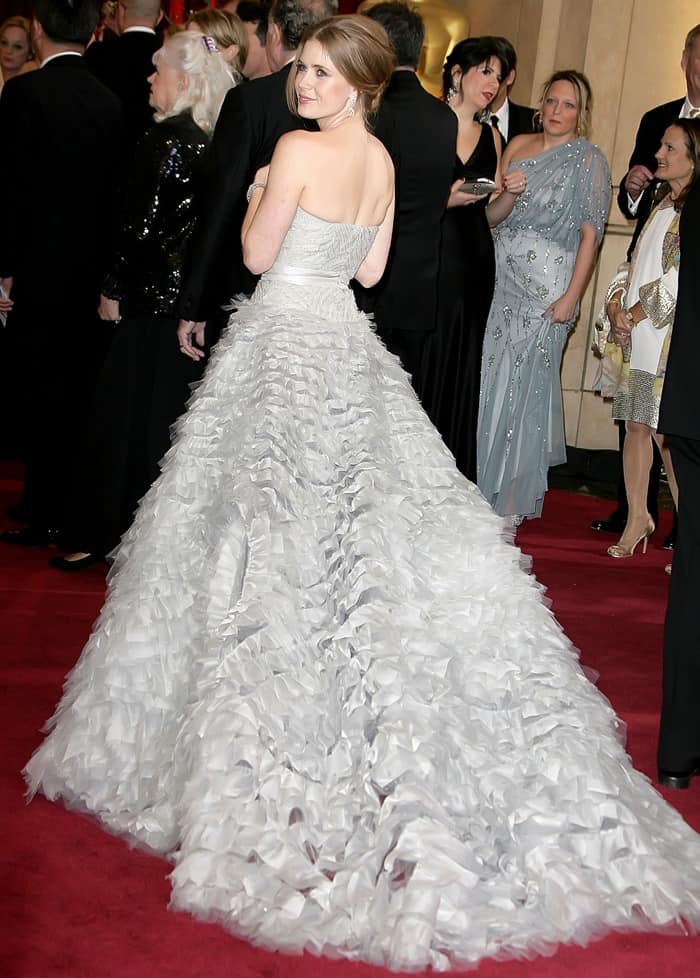 Amy Adams arrives at the 85th Academy Awards ceremony