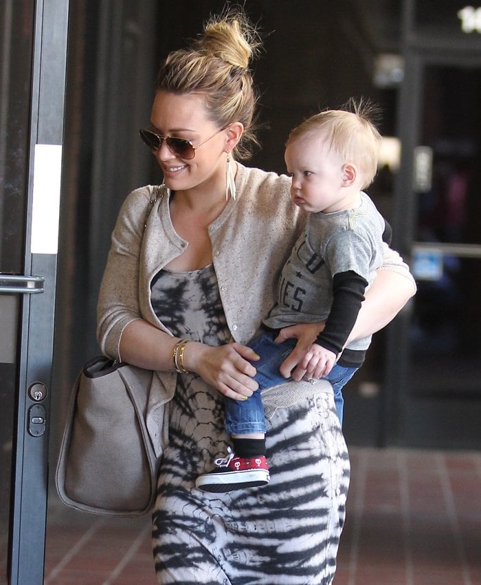 Hilary Duff and son Luca head out for a playdate in Sherman Oaks, California on February 13, 2013