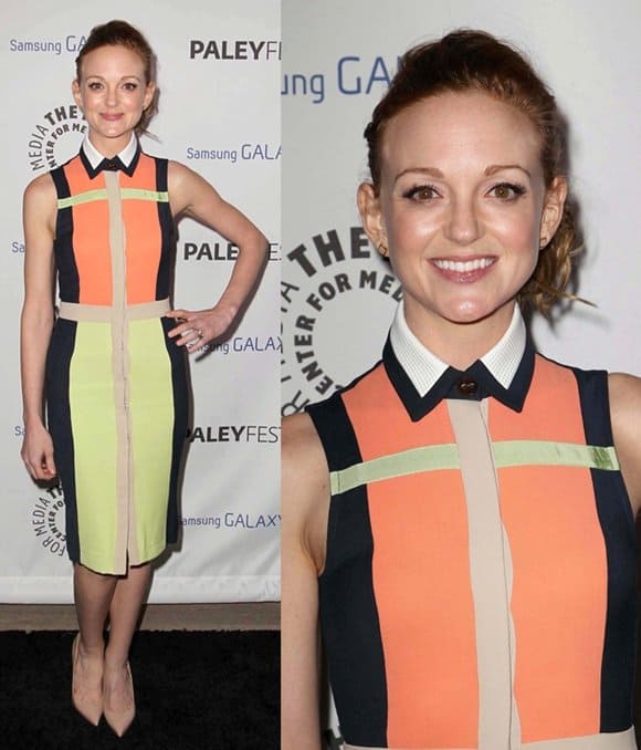 Jayma Mays in a Paper London Spring 2012 dress at the PaleyFest Icon Award