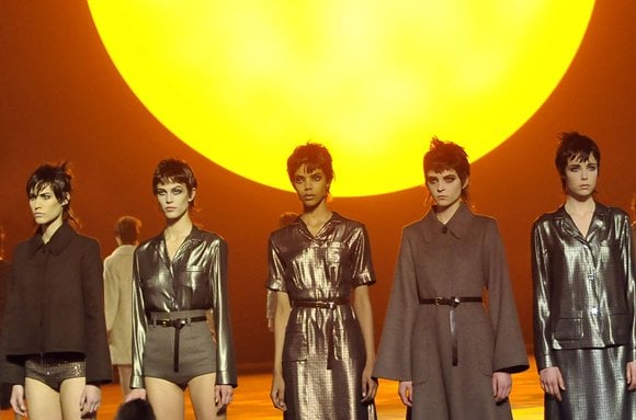 Models showcasing Marc Jacobs' Autumn/Winter 2013 Collection at the Mercedez-Benz New York Fashion Week