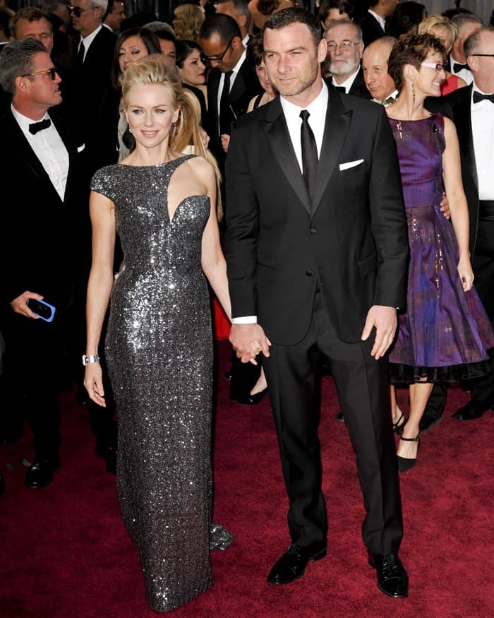 Naomi Watts and Liev Schreiber arrive at the 85th Academy Awards ceremony