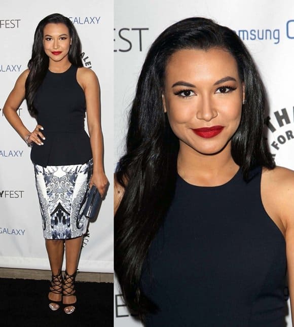 Naya Rivera in a Monique Lhuillier look at the PaleyFest Icon Award