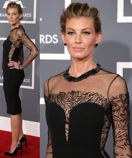 American singer Faith Hill arrives at the 55th Annual GRAMMY Awards