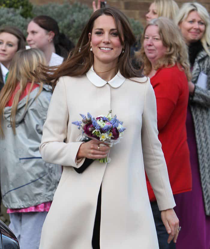 Kate Middleton or Catherine, Duchess of Cambridge, visiting the headquarters of Child Bereavement