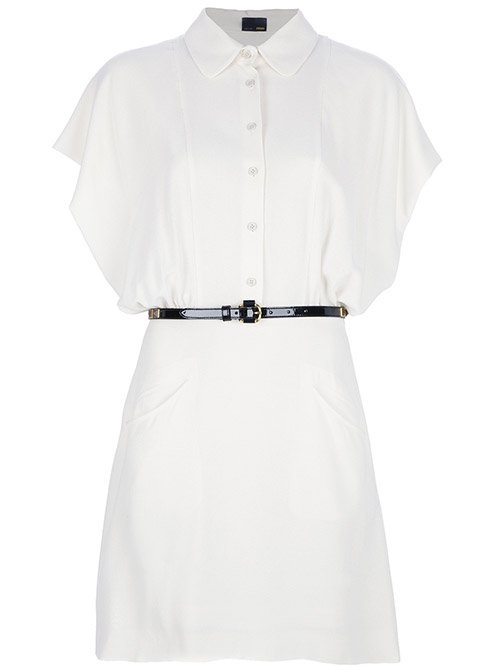White Fendi Shirt Dress