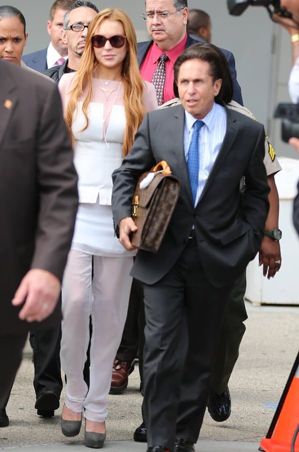 Lindsay Lohan after her trial for allegedly lying to police after a car crash, reckless driving and violating her probation for a 2011 jewelry theft conviction