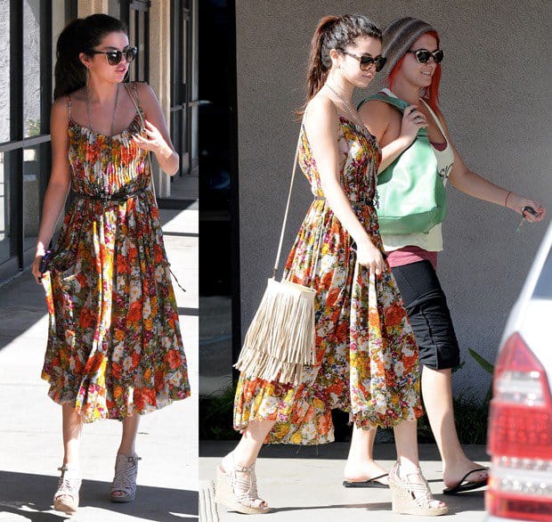 Selena Gomez leaves a nail salon and heads to lunch at Kabuki Sushi in Los Angeles