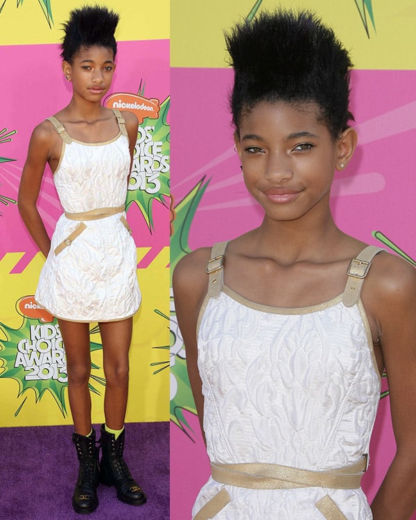 Willow Smith in a white belted Chanel dress at Nickelodeon's 26th Annual Kids' Choice Awards