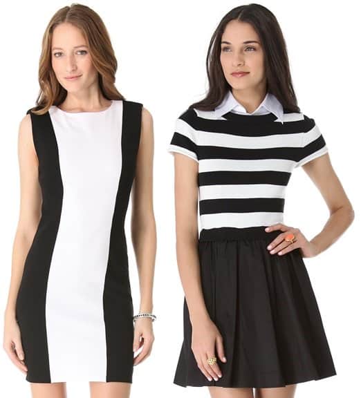 alice + olivia dresses black and white shopbop
