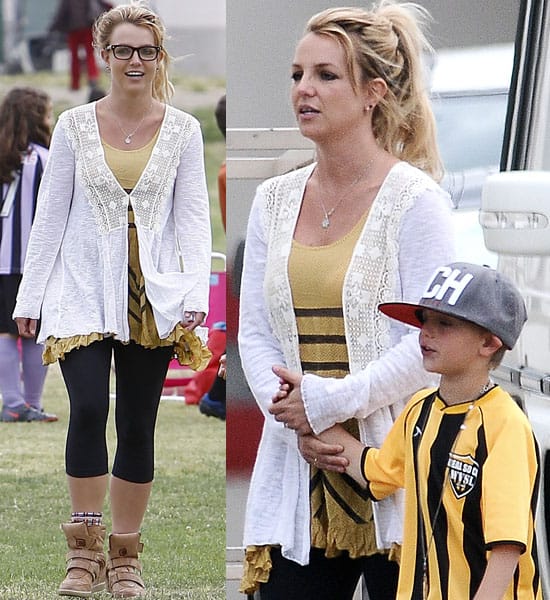 Britney Spears at her children's soccer game