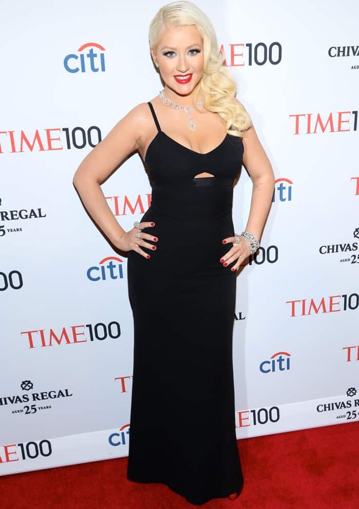 Singer Christina Aguilera attends the TIME 100 Gala celebrating the ‘100 Most Influential People in the World’ at Jazz at Lincoln Center in New York on April 23, 2013