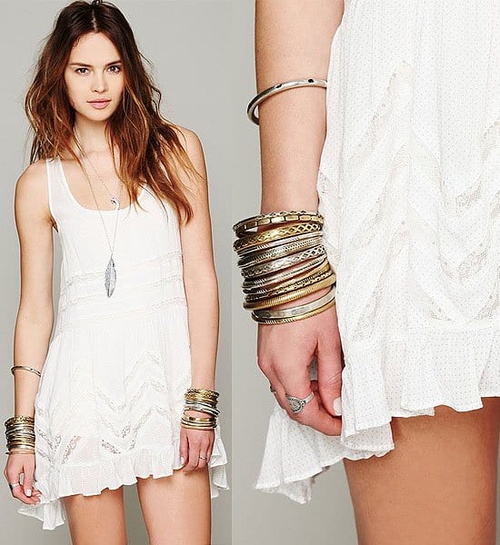Free People Voile and Lace Trapeze Slip