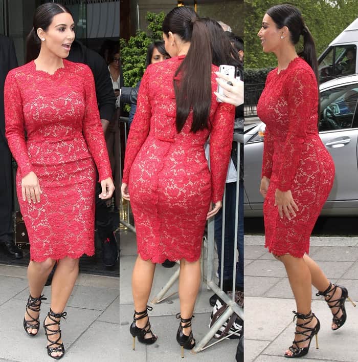 Kim Kardashian arriving at her hotel in London, England on May 18, 2012
