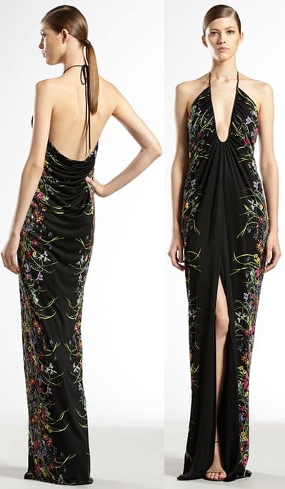 Gucci Tiger Flower Print Jersey Gown