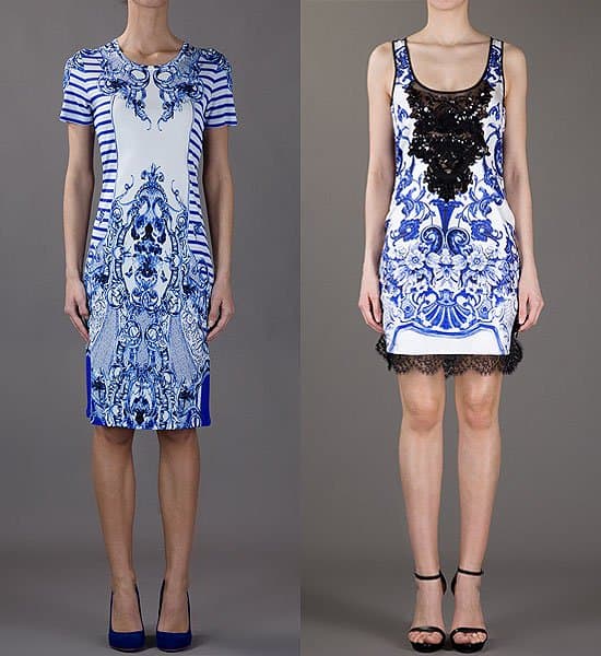 Roberto Cavalli blue-and-white dresses 2