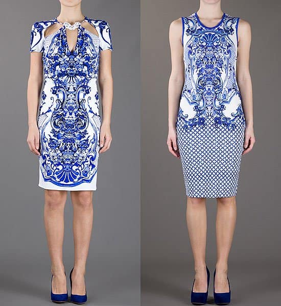 Roberto Cavalli blue-and-white dresses 3