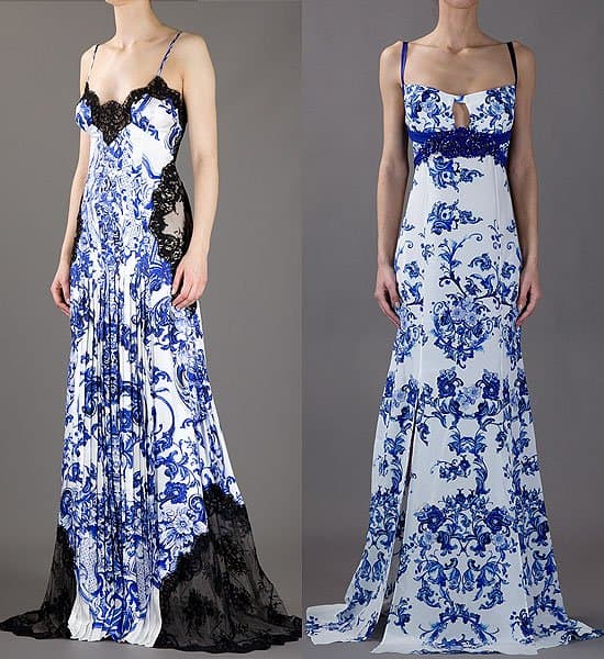 Roberto Cavalli blue-and-white dresses