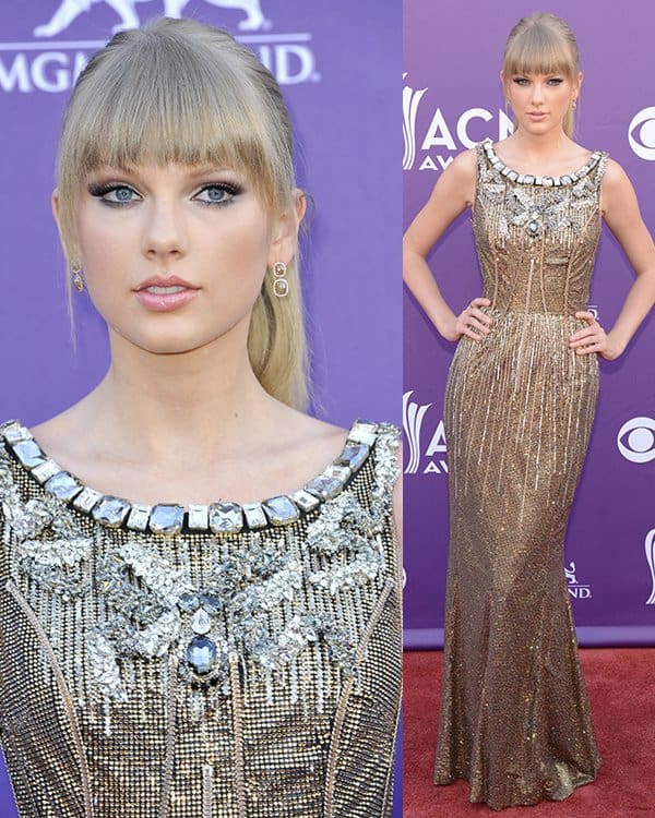 Taylor Swift at the 48th Annual ACM Awards held at the MGM Grand Garden Arena inside MGM Grand on April 7, 2013