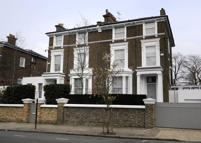 View of Gwyneth Paltrow and Chris Martin's home in Belsize Park