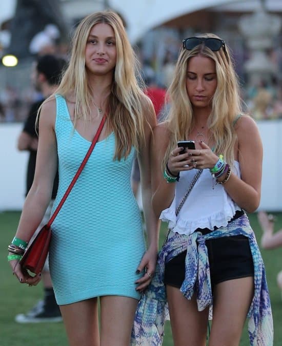 Whitney Port looking fresh in her body con tank dress for Coachella 2013, which she paired with a cross-body bag and sandals